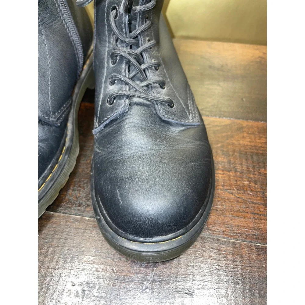 Dr. Martens 1460 Black Leather Lace Up Combat Boots Sz 3‎ Youth